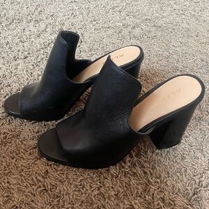 Aldo Open Toe Black Mule Heels